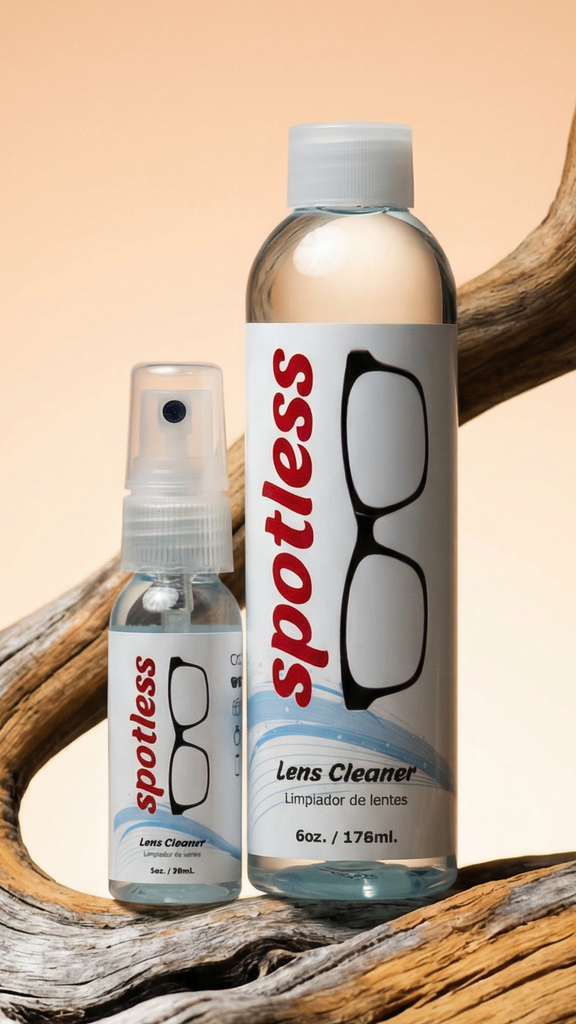 Spotless Lens Cleaner Spray - 1 oz Cleaning Spray & 6 oz Refill Bottle