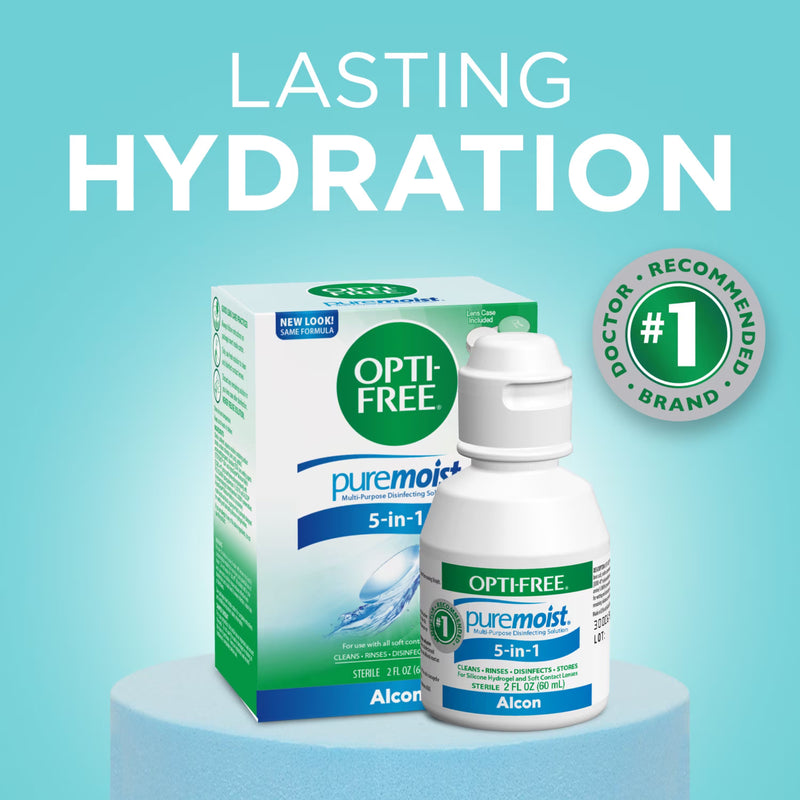 OPTI-FREE Puremoist Multi-Purpose Contact Lens Solution 2 oz (Pack of 6)