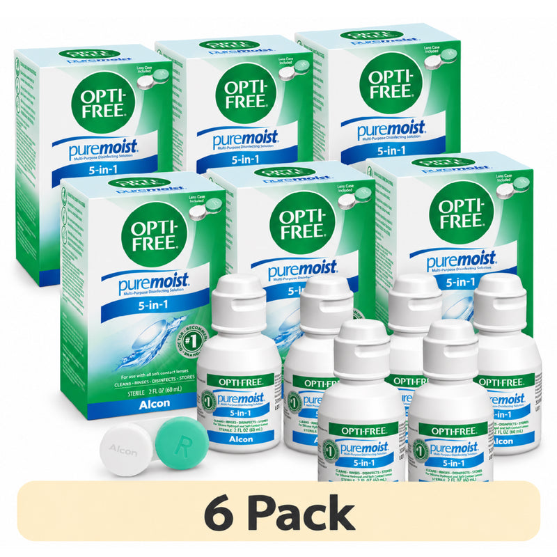 OPTI-FREE Puremoist Multi-Purpose Contact Lens Solution 2 oz (Pack of 6)
