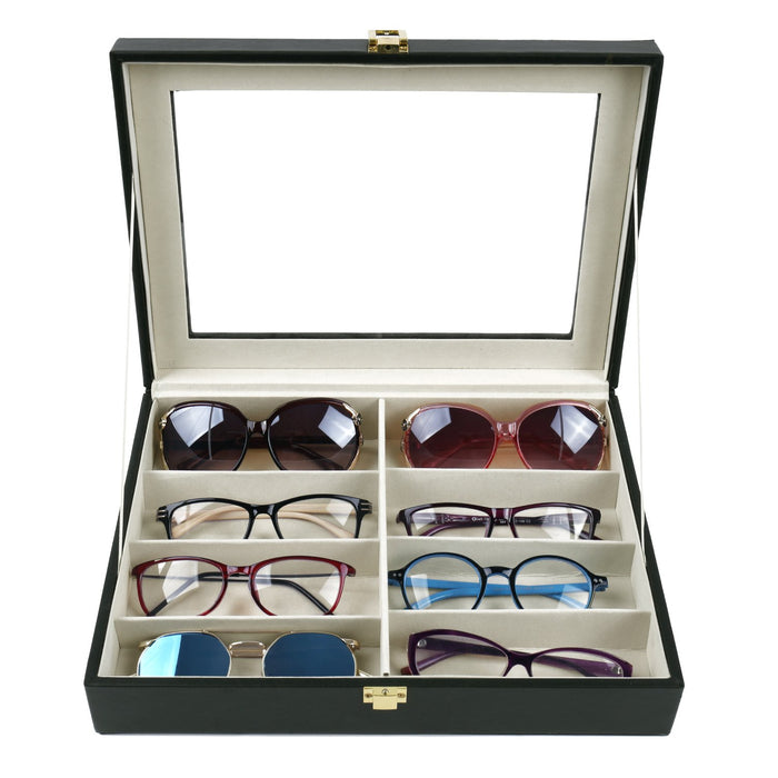 Deluxe Leatherette Eyewear Case For 8 Frames, 13" X 9 1/2" X 2 1/4"H - Get Free Lenses