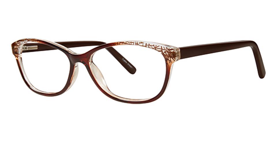 Metro 28 Brown lace optical frame for prescription eyeglasses or blue light glasses.