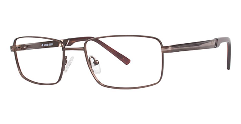 Vivid 3001 Matt Brown/Gold Lace optical frame for prescription eyeglasses or blue light glasses.