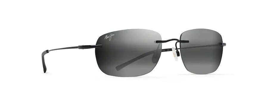 NANEA Gloss Black Polarized Rimless Sunglasses