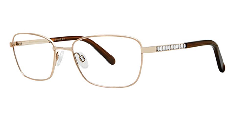 Vivid 3014 Shiny Gold Lace optical frame for prescription eyeglasses or blue light glasses.