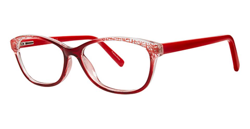 Metro 28 Red lace optical frame for prescription eyeglasses or blue light glasses.