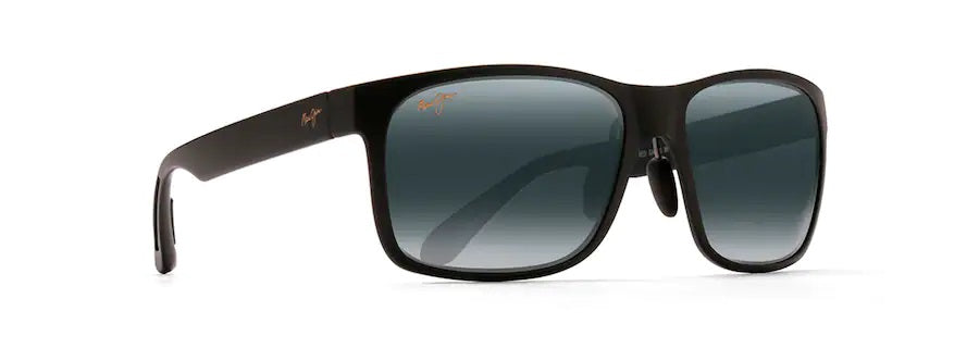 RED SANDS Matte Black Polarized Rectangular Sunglasses