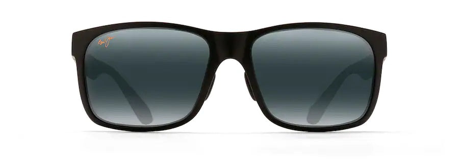 RED SANDS ASIAN FIT Matte Black Polarized Rectangular Sunglasses