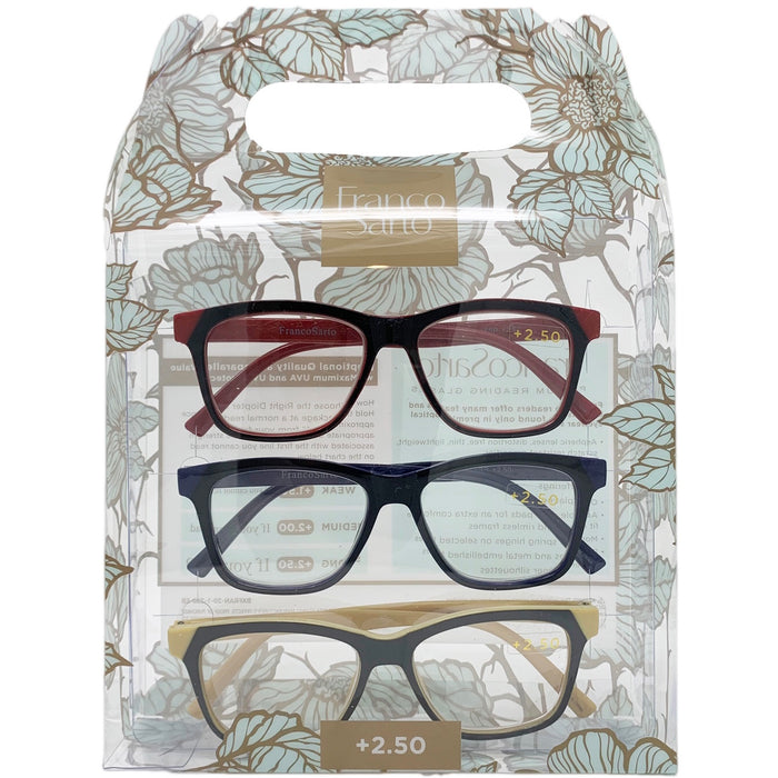Franco Sarto Reading Glasses 3 Pack | Available Powers (+1.50) (+2.50) - Get Free Lenses