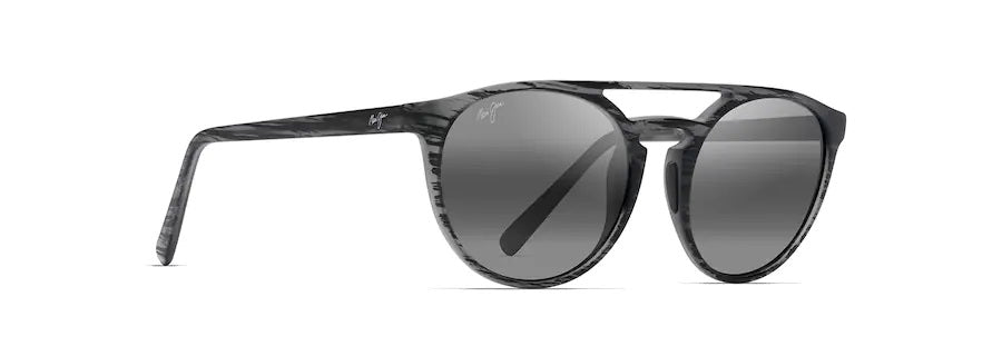 AH DANG! Matte Grey Stripe Polarized Fashion Sunglasses