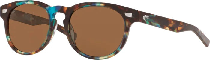 Del Mar Shiny Ocean Tortoise Polarized Glass Sunglasses (Item No: DEL 204 OCGLP)