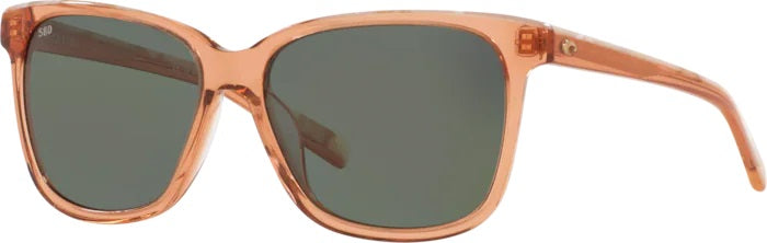 May Shiny Coral Crystal/Shell Polarized Glass Sunglasses (Item No: MAY 211 OGGLP)