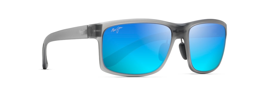 POKOWAI ARCH Translucent Matte Grey Polarized Rectangular Sunglasses