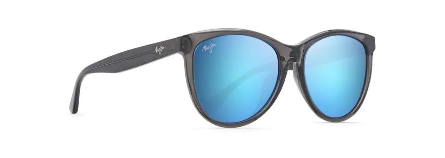 GLORY GLORY Transparent Grey Polarized Cat Eye Sunglasses