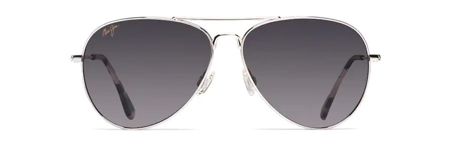 MAVERICKS Silver Polarized Aviator Sunglasses