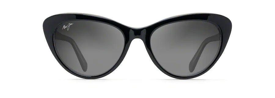 KALANI Black with Translucent Blue and Grey Interior Polarized Cat Eye Sunglasses