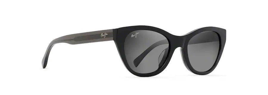 CAPRI Black with Transparent Dark Grey Temples Polarized Cat Eye Sunglasses