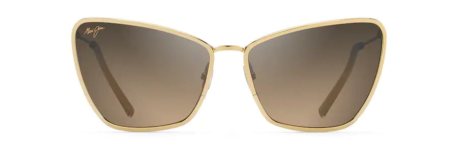 PUAKENIKENI Shiny Gold Polarized Cat Eye Sunglasses