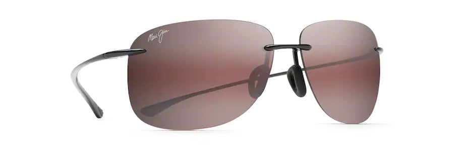 HIKINA Black Gloss Polarized Rimless Sunglasses