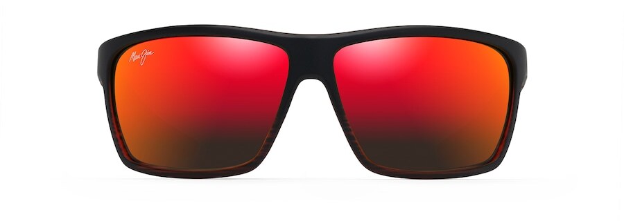 Alenuihaha Burgundy Stripe Polarized Wrap Sunglasses