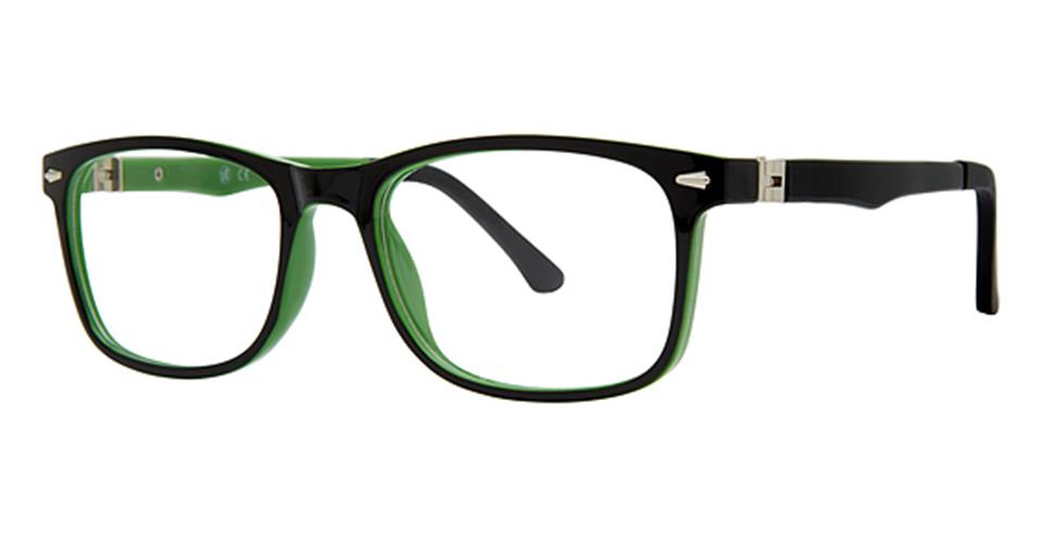 Metro 51 Black/Green optical frame for prescription eyeglasses or blue light glasses