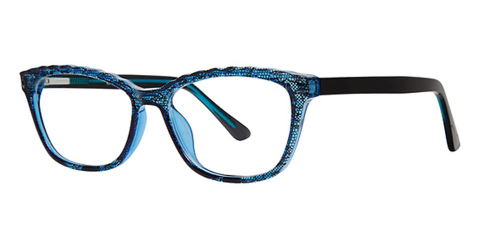 Metro 42 Blue/Black Lace optical frame for prescription eyeglasses or blue light glasses.