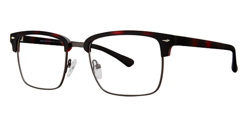 Vivid 257 Demi Red/Brown W Dark Gun Rim optical frame for prescription eyeglasses or blue light glasses