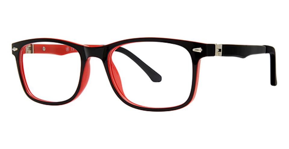 Metro 51 Black/Red optical frame for prescription eyeglasses or blue light glasses.
