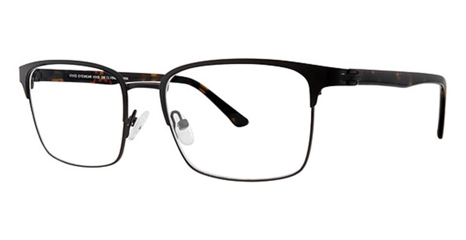 Vivid 398 Matt Black/Dk Tortoise optical frame for prescription eyeglasses or blue light glasses