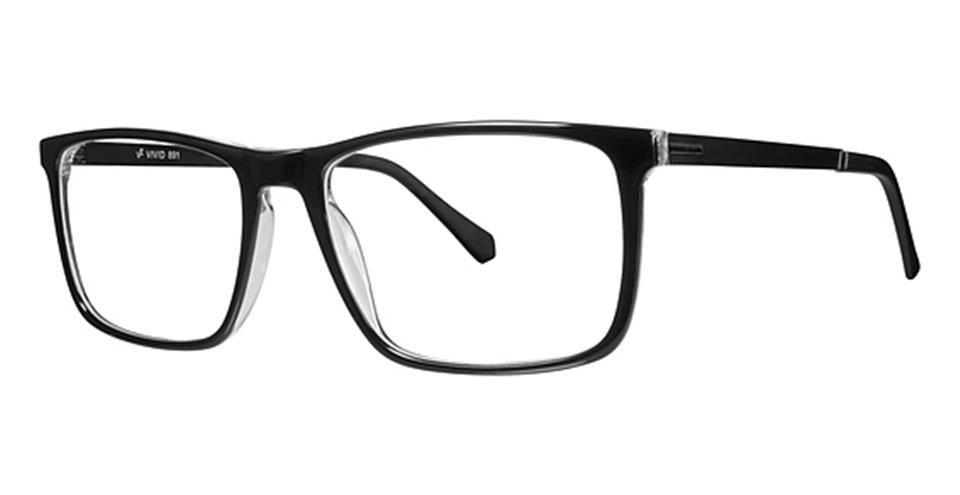 Vivid 891 Black/Crystal Optical frame for prescription eyeglasses or blue light glasses
