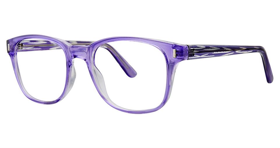 Blue Light Block Eyeglasses - SOHO 1034 Purple with Purple Stripe Temples