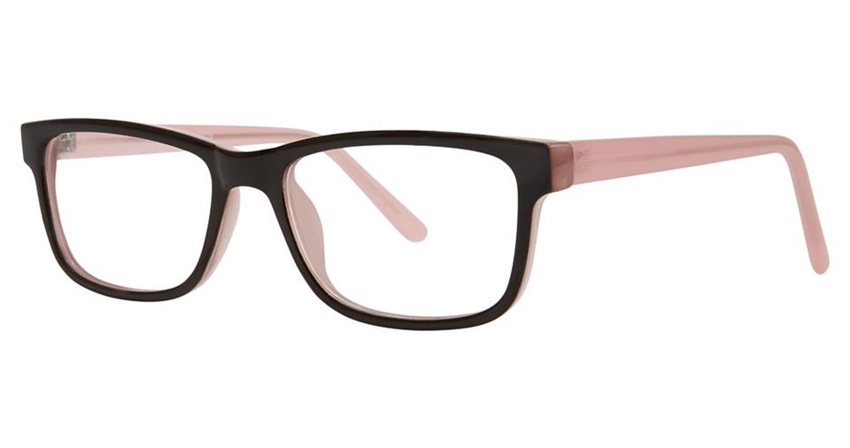 Blue Light Block Eyeglasses - SOHO 1028 Black Pink with Pink Temples