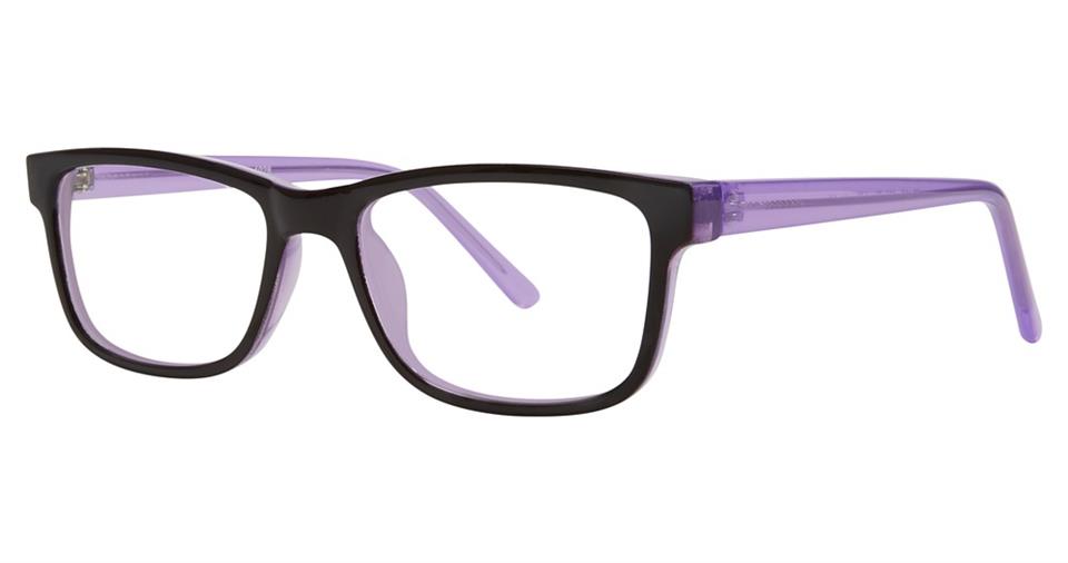 Blue Light Block Eyeglasses - SOHO 1028 Black Purple with Purple Temples
