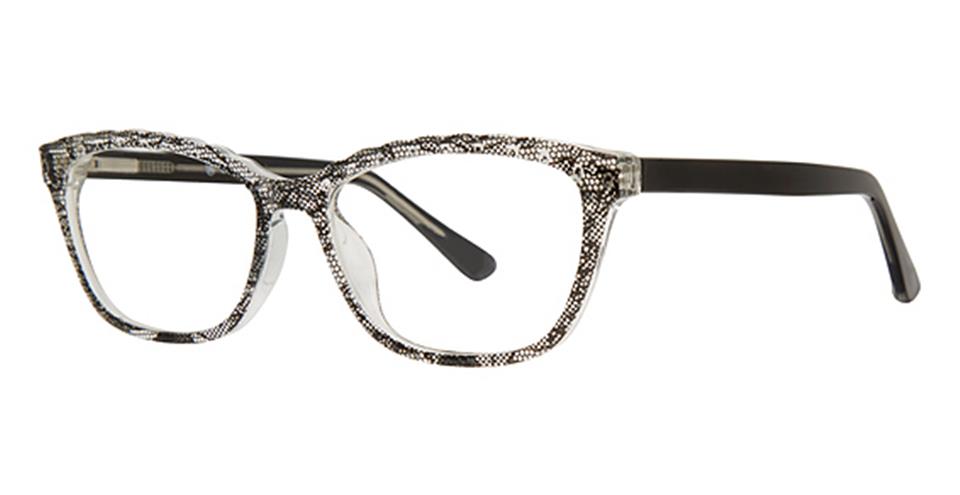 Metro 42 Crystal Black Lace optical frame for prescription eyeglasses or blue light glasses.