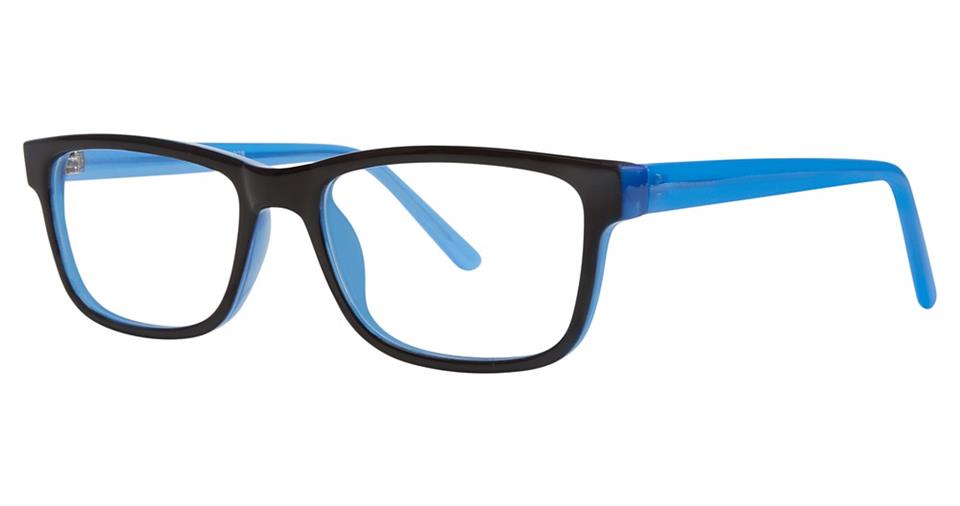 Blue Light Block Eyeglasses - SOHO 1028 Black Blue with Blue Temples